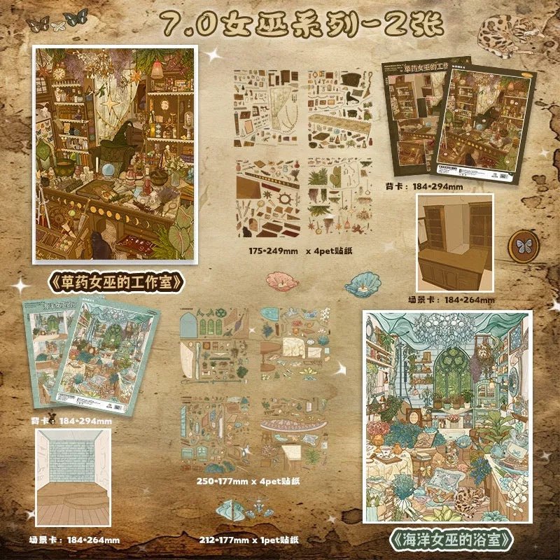 HEZIXINGDONG 7.0 Witch Series The Herbal Witch's Workshop / The Sea Witch's Bathroom - L - JoyJollyCrafts