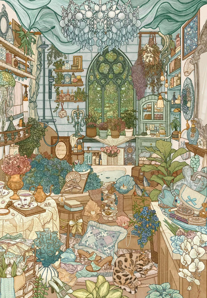 HEZIXINGDONG 7.0 Witch Series The Herbal Witch's Workshop / The Sea Witch's Bathroom - L - JoyJollyCrafts