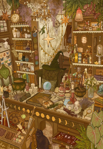 HEZIXINGDONG 7.0 Witch Series The Herbal Witch's Workshop / The Sea Witch's Bathroom - L - JoyJollyCrafts