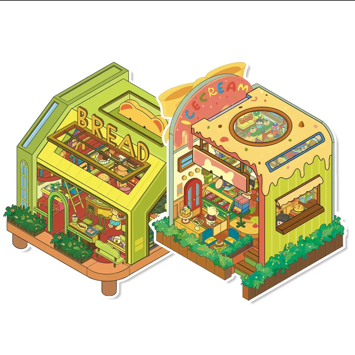 Large Vol. 19 Dessert Flip Series Maple Cookie House Strawberry Ice Cream - L - JoyJollyCrafts