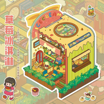 Large Vol. 19 Dessert Flip Series Maple Cookie House Strawberry Ice Cream - L - JoyJollyCrafts