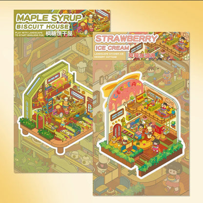 Large Vol. 19 Dessert Flip Series Maple Cookie House Strawberry Ice Cream - L - JoyJollyCrafts
