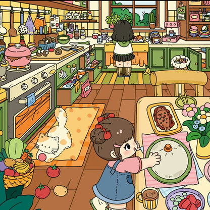Large Vol. 20 Bedroom & Kitchen Series Busy Little Kitchen Cute Little Bedroom - L - JoyJollyCrafts