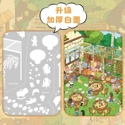 Large Vol. 37 Lively Gathering Under the Trees Courtyard Gathering Time - L - JoyJollyCrafts