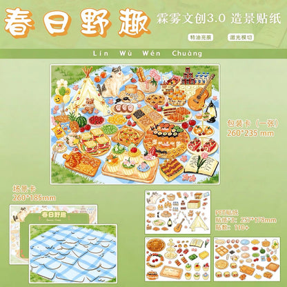LinWu Vol. 3 Springtime Delights in Nature / Chongqing Hot Pot / Plant shop / Seaside Café - L - JoyJollyCrafts