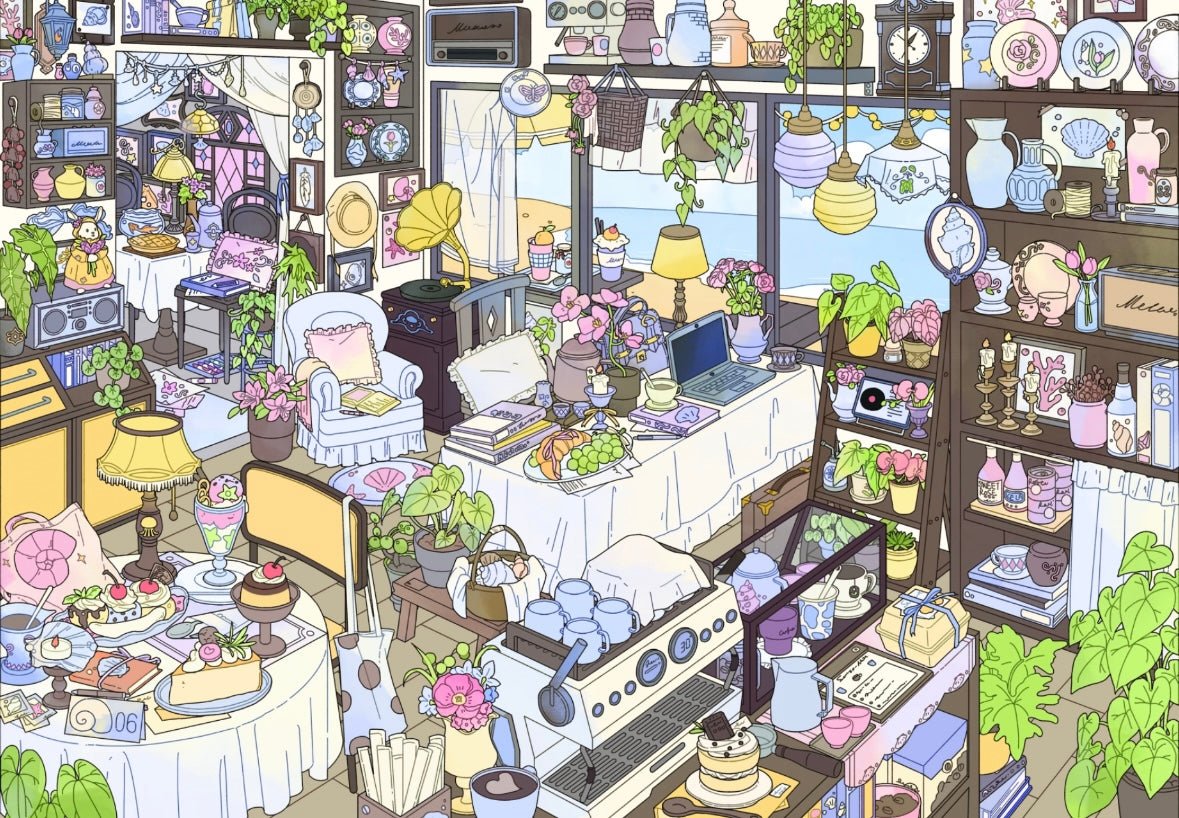 LinWu Vol. 3 Springtime Delights in Nature / Chongqing Hot Pot / Plant shop / Seaside Café - L - JoyJollyCrafts