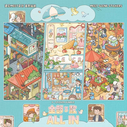 Meet July Vol. 1 Mountain City Streetscape / Market Encounter / Sweet Town - L - JoyJollyCrafts