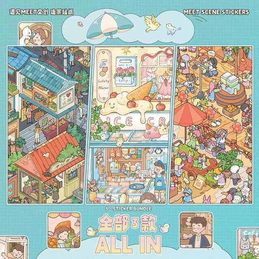 Meet July Vol. 1 Mountain City Streetscape / Market Encounter / Sweet Town - L - JoyJollyCrafts
