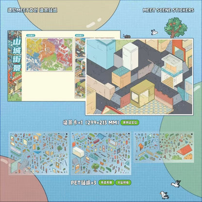 Meet July Vol. 1 Mountain City Streetscape / Market Encounter / Sweet Town - L - JoyJollyCrafts