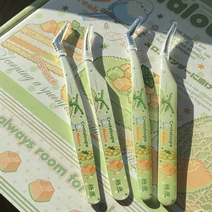 Melon Pixel Tweezers Angled Tip Tweezers Curved Tip Tweezers - S - JoyJollyCrafts
