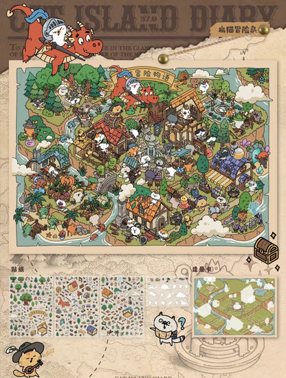 Meow Island Diary Series Meow Tribe Flat Cat Adventure Island - L - JoyJollyCrafts