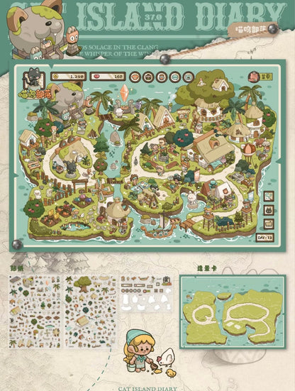 Meow Island Diary Series Meow Tribe Flat Cat Adventure Island - L - JoyJollyCrafts