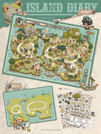 Meow Island Diary Series Meow Tribe Flat Cat Adventure Island - L - JoyJollyCrafts