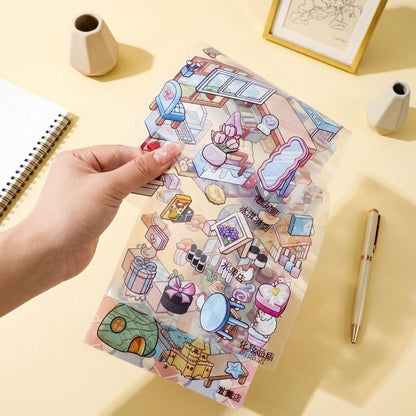 Miniature embroidery Miniature Embroidered Landscape Stickers Collection Book Purple - M - JoyJollyCrafts
