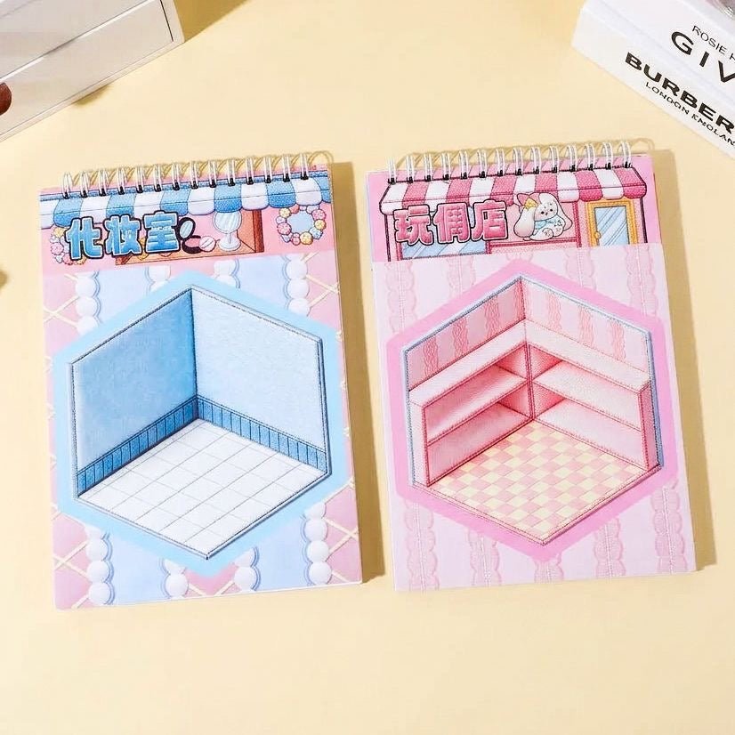 Miniature embroidery Miniature Embroidered Landscape Stickers Collection Book Purple - M - JoyJollyCrafts