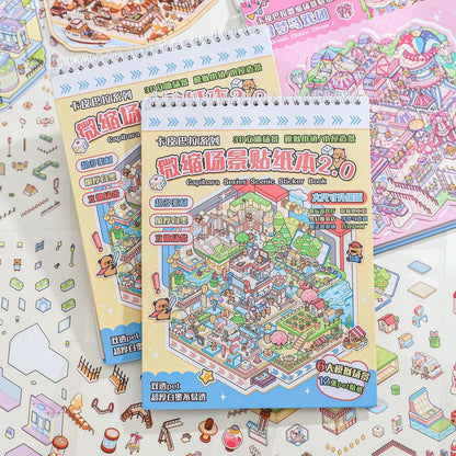 Miniature Scene Sticker Book 2.0 Capybara Little Zoo Class - L - JoyJollyCrafts