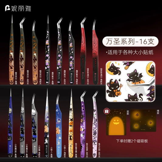 NILIYA Halloween-themed tweezers Ghost Party - Angled Tip Tweezers / Ghost Party - Dolphin Tweezers - JoyJollyCrafts