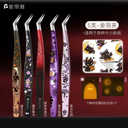 NILIYA Halloween-themed tweezers Ghost Party - Angled Tip Tweezers / Ghost Party - Dolphin Tweezers - JoyJollyCrafts