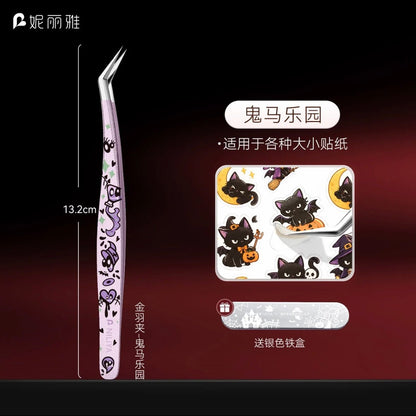 NILIYA Halloween-themed tweezers Ghost Party - Angled Tip Tweezers / Ghost Party - Dolphin Tweezers - JoyJollyCrafts