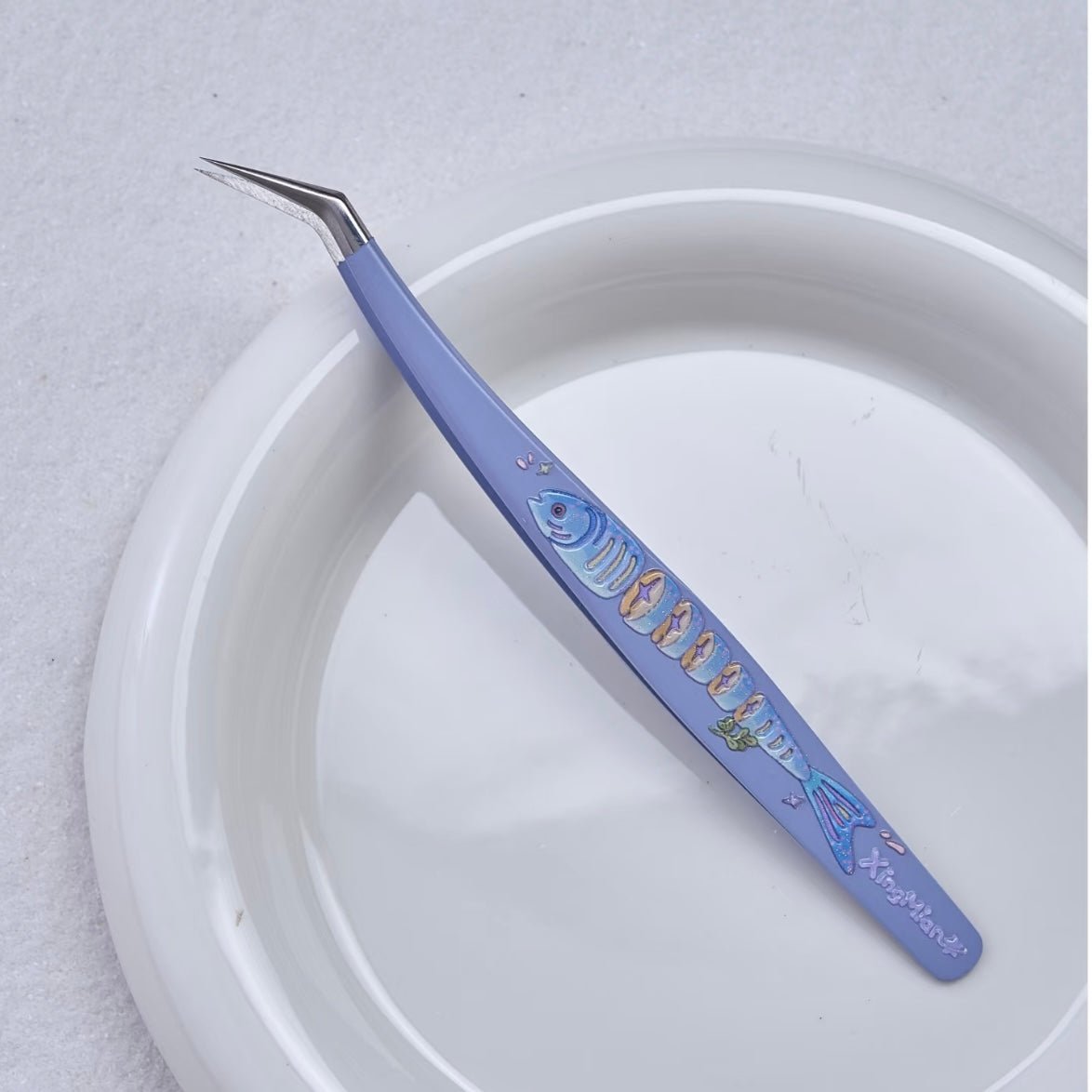 One Tail Fish Tweezers Angled Tip Tweezers - One Tail Fish Tweezers Curved Tip Tweezers - One Tail Fish Tweezers - S - JoyJollyCrafts