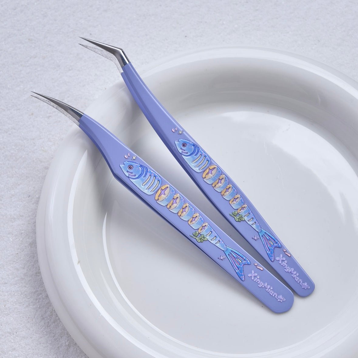 One Tail Fish Tweezers Angled Tip Tweezers - One Tail Fish Tweezers Curved Tip Tweezers - One Tail Fish Tweezers - S - JoyJollyCrafts