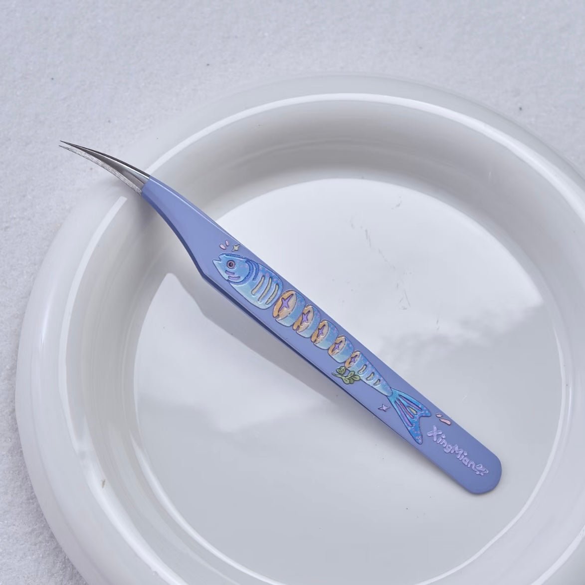One Tail Fish Tweezers Angled Tip Tweezers - One Tail Fish Tweezers Curved Tip Tweezers - One Tail Fish Tweezers - S - JoyJollyCrafts