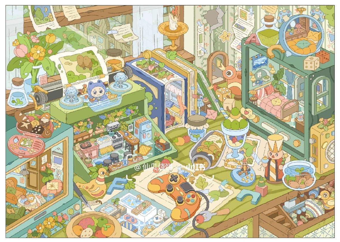 Paper Space Vol. 49 Green Shade Wonderland Childlike Grocery Store - L - JoyJollyCrafts