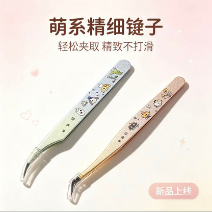 QIHENG Pixel-style Hami melon epoxy resin tweezers Curved Tip Tweezers / Angled Tip Tweezers - JoyJollyCrafts