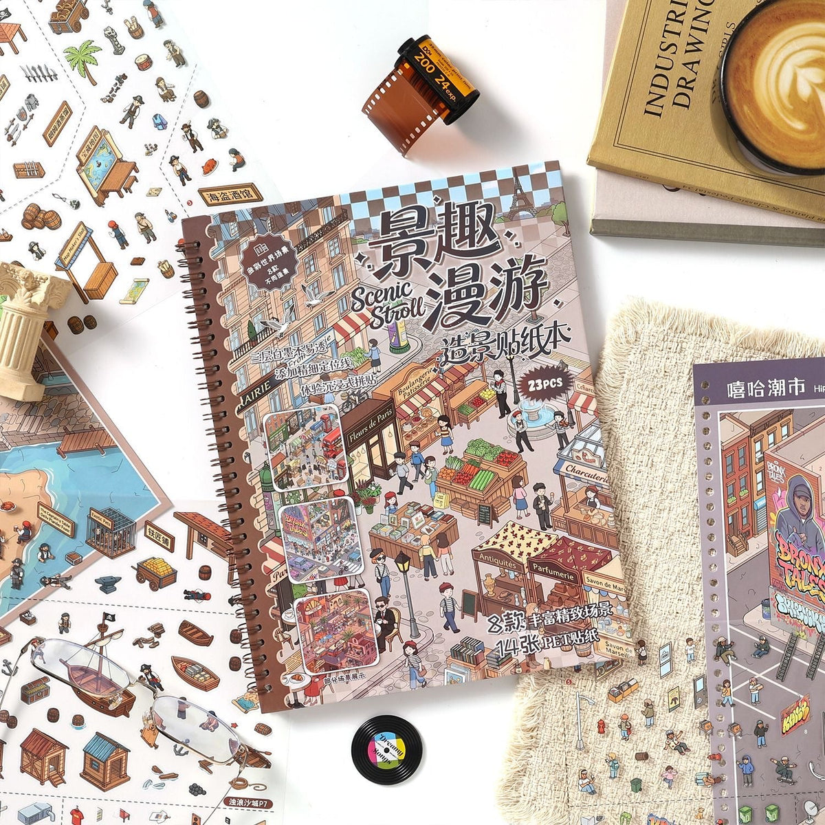 Scenic Wanderings Scene Sticker Book - L - JoyJollyCrafts