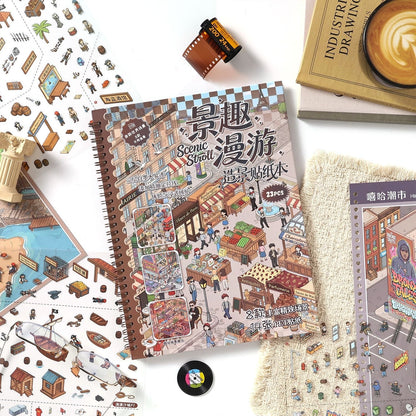 Scenic Wanderings Scene Sticker Book - L - JoyJollyCrafts