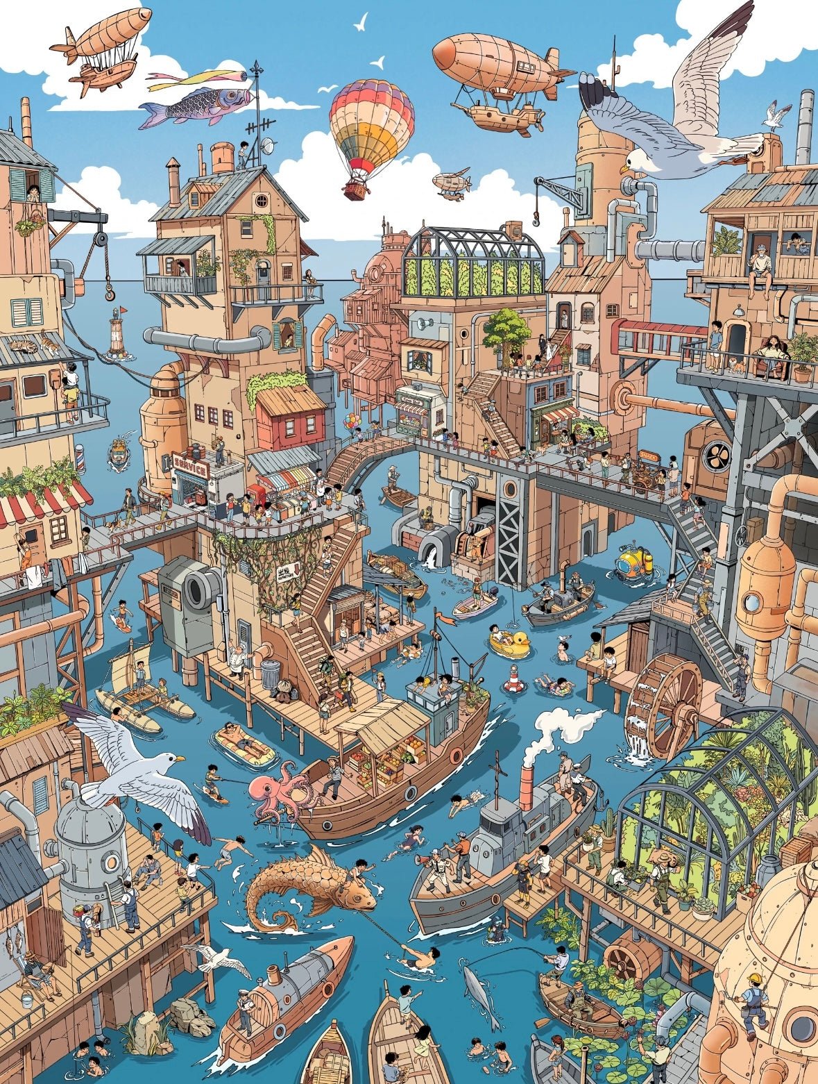 SEABOKE Vol. 3 Cat Owner's Diary / Exploring Floating Town / Lakeside Kitchen - L - JoyJollyCrafts