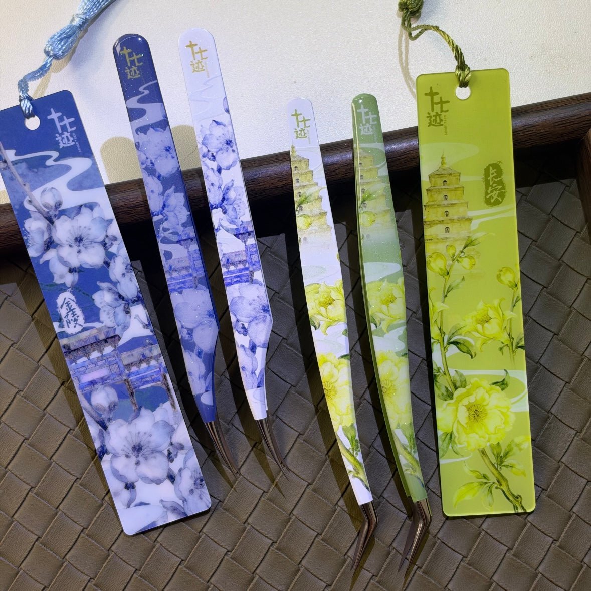 Seventeen 2.0 "Four Great Ancient Capitals" Series – Tweezers for Resin Crafting Green / Pink / Blue - JoyJollyCrafts