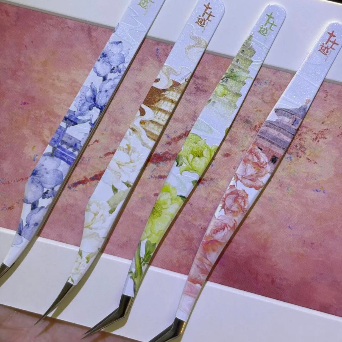 Seventeen 2.0 Four Great Ancient Capitals Tweezers Chang'an - Golden Feather Tweezers Yanjing - Golden Feather Tweezers Indigo-Dolphin Tweezers Luoyang - Dolphin Tweezers - JoyJollyCrafts