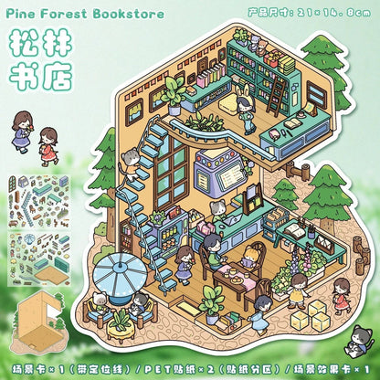 Shop Series The Tiny Apartment Leisurely Cottage Kindergarden Pine Forest Bookstore - M - JoyJollyCrafts