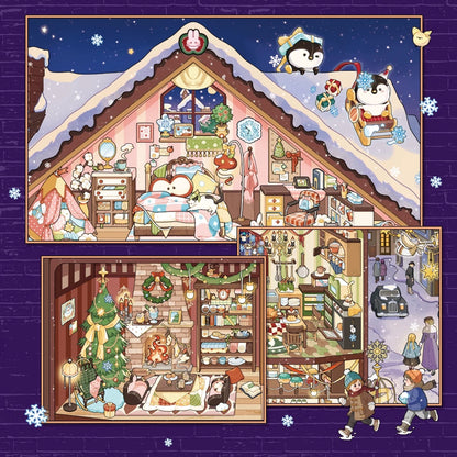 SIMNO Cozy Winter Living Collection Warm Snow Cottage - L - JoyJollyCrafts
