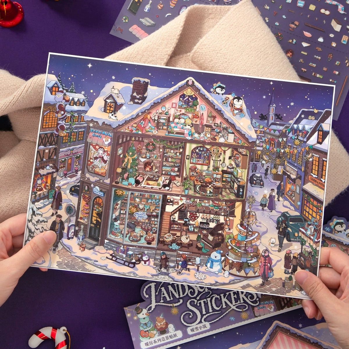 SIMNO Cozy Winter Living Collection Warm Snow Cottage - L - JoyJollyCrafts