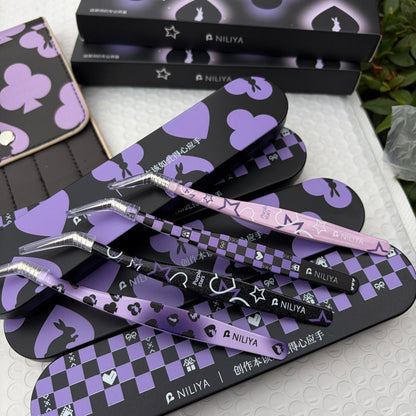 Spade Checkerboard Tweezers A B C D Checkerboard Sweetheart - Dolphin Tweezers - S - JoyJollyCrafts