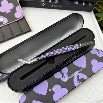 Spade Checkerboard Tweezers A B C D Checkerboard Sweetheart - Dolphin Tweezers - S - JoyJollyCrafts