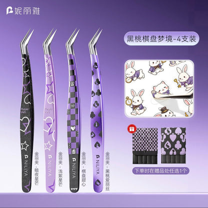 Spade Checkerboard Tweezers A B C D Checkerboard Sweetheart - Dolphin Tweezers - S - JoyJollyCrafts