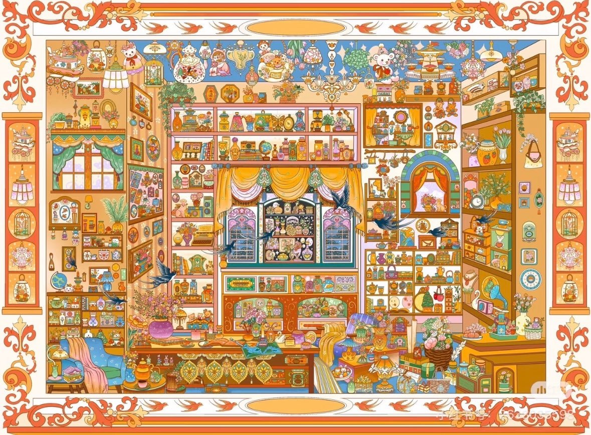 Sticker Park Vol. 1 Luxury Mirror Moments Floral Luxury Mansion Caramel Sweet Villa Golden Light Ball Home of Beloved Treasures - L - JoyJollyCrafts