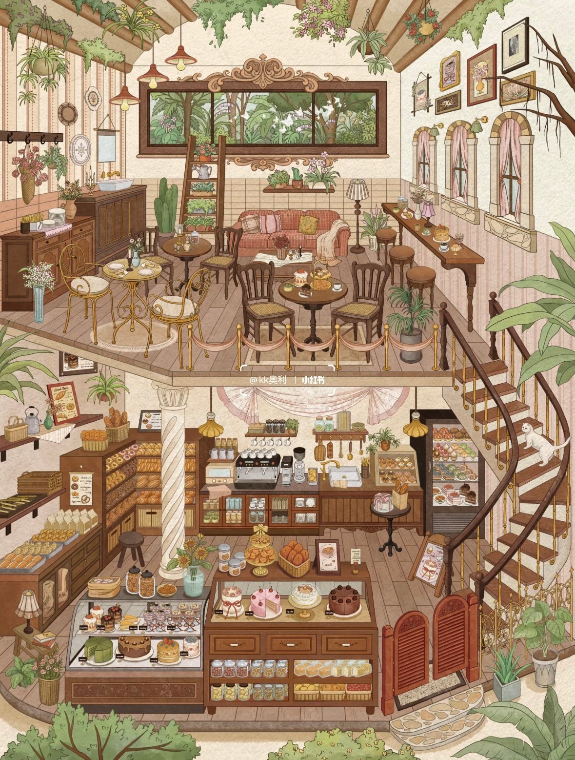 Sticker Park Vol. 1 Luxury Mirror Moments Floral Luxury Mansion Caramel Sweet Villa Golden Light Ball Home of Beloved Treasures - L - JoyJollyCrafts