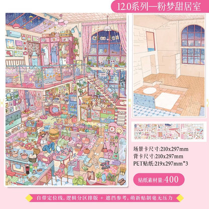 Taro Cream Box Vol. 12 Pink Dream Sweet Cottage / A cozy small apartment in Haiyan - L - JoyJollyCrafts