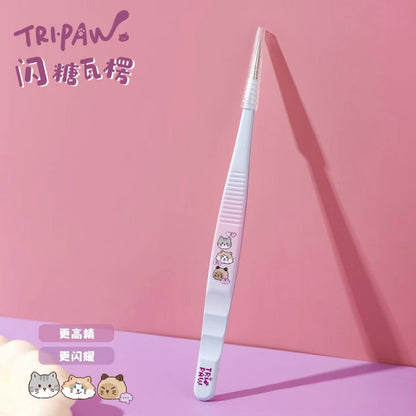 TRIPAW 6.0 Glitter Corrugated Tweezers Angled Tip Tweezers / Straight Tweezers / Curved Tip Tweezers - JoyJollyCrafts