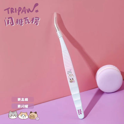 TRIPAW 6.0 Glitter Corrugated Tweezers Angled Tip Tweezers / Straight Tweezers / Curved Tip Tweezers - JoyJollyCrafts