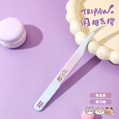 TRIPAW 6.0 Glitter Corrugated Tweezers Angled Tip Tweezers / Straight Tweezers / Curved Tip Tweezers - JoyJollyCrafts