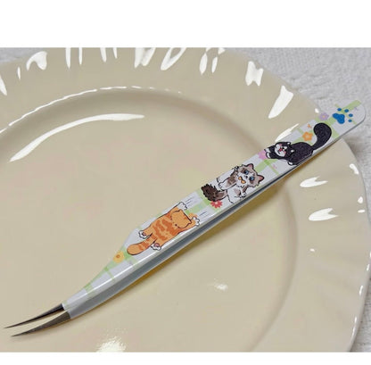 Tweezers - Cats and Dogs Puppy Angled Tip Tweezers Kitty Curved Tip Tweezers - JoyJollyCrafts