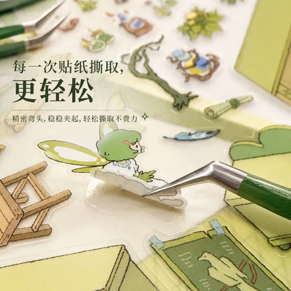 Tweezers Light Green Airplane - Golden Feather Tweezers Green Puppy - Golden Feather Tweezers Dark Green Person & Pony - Dolphin Tweezers - L - JoyJollyCrafts