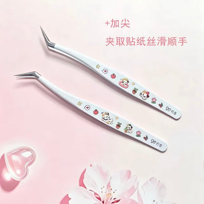 Tweezers Vol. 3 Angled Tip Tweezers Curved Tip Tweezers - L - JoyJollyCrafts