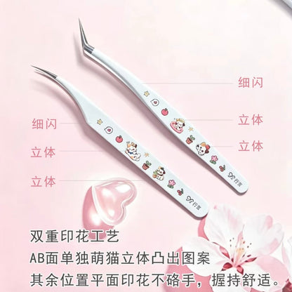 Tweezers Vol. 3 Angled Tip Tweezers Curved Tip Tweezers - L - JoyJollyCrafts