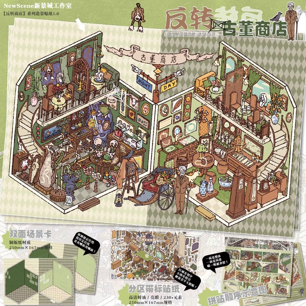 Vol. 1 Antique Shop Toy Shop Clothing Store Candy Store - L - JoyJollyCrafts